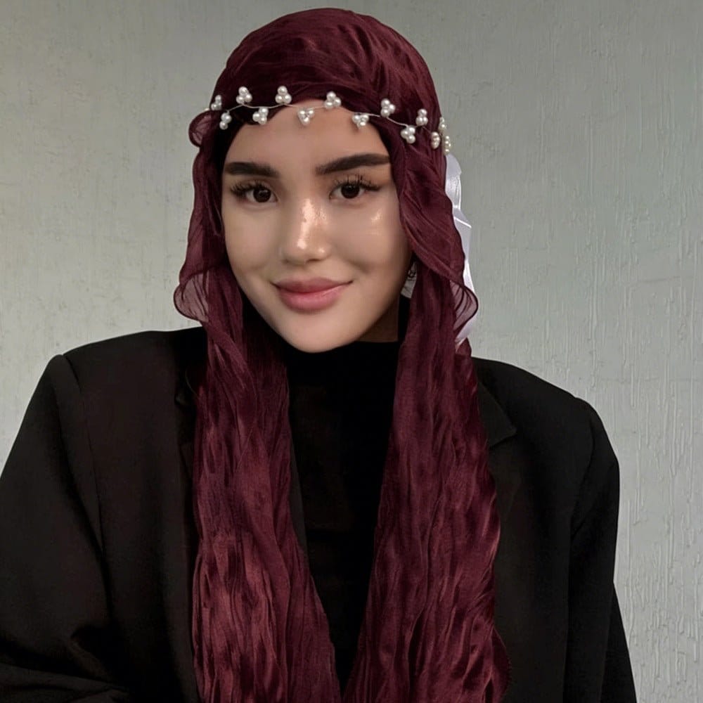 Crinkle Shimmer Hijab(MH228) - A-1 Thread Vault
