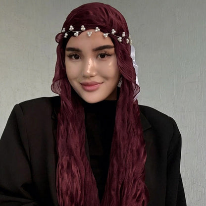Crinkle Shimmer Hijab(MH228) - A-1 Thread Vault
