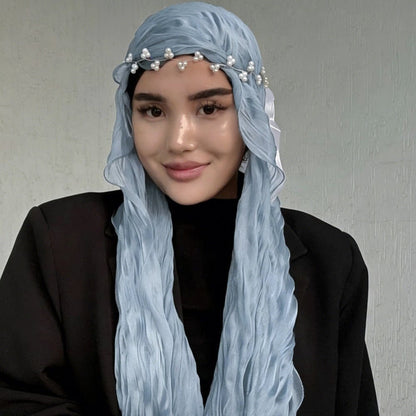 Crinkle Shimmer Hijab(MH228) - A-1 Thread Vault