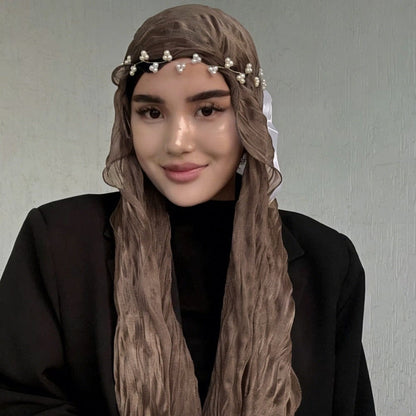 Crinkle Shimmer Hijab(MH228) - A-1 Thread Vault