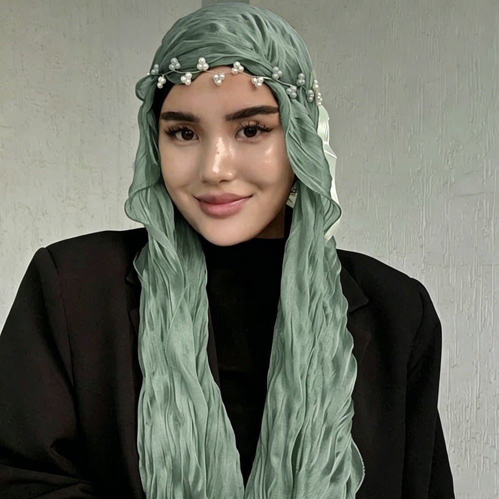 Crinkle Shimmer Hijab(MH228) - A-1 Thread Vault