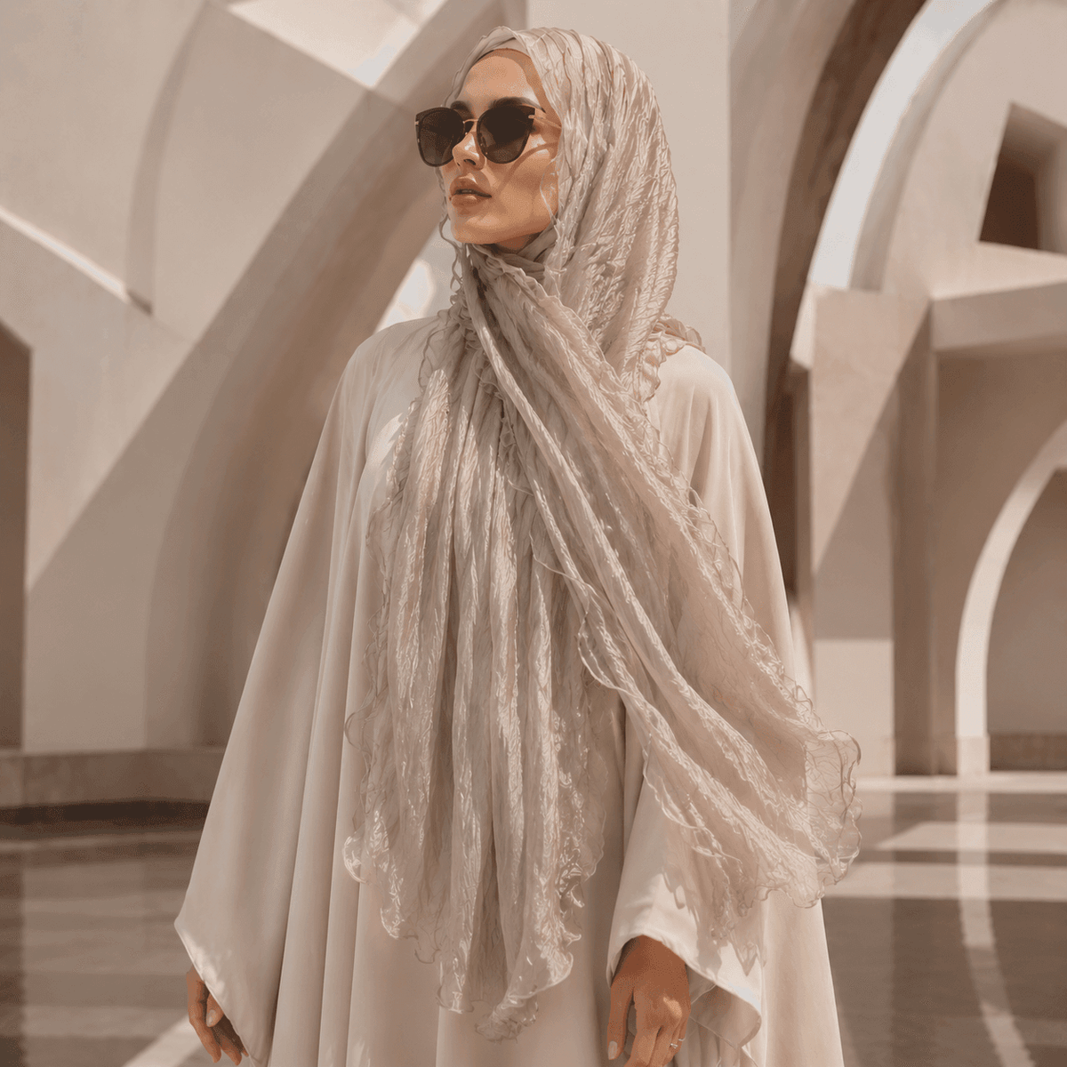 Crinkle Shimmer Hijab(MH228) - A-1 Thread Vault