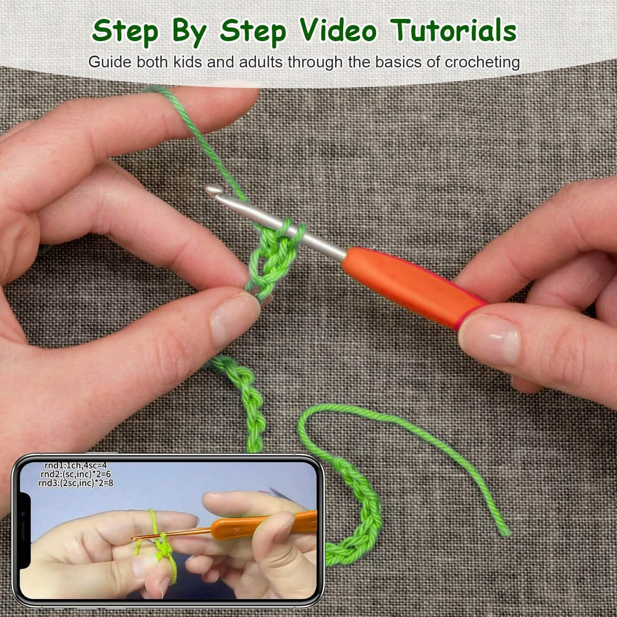 Crochet Kit for Beginners DIY Knitting Supplies - A-1 Thread Vault