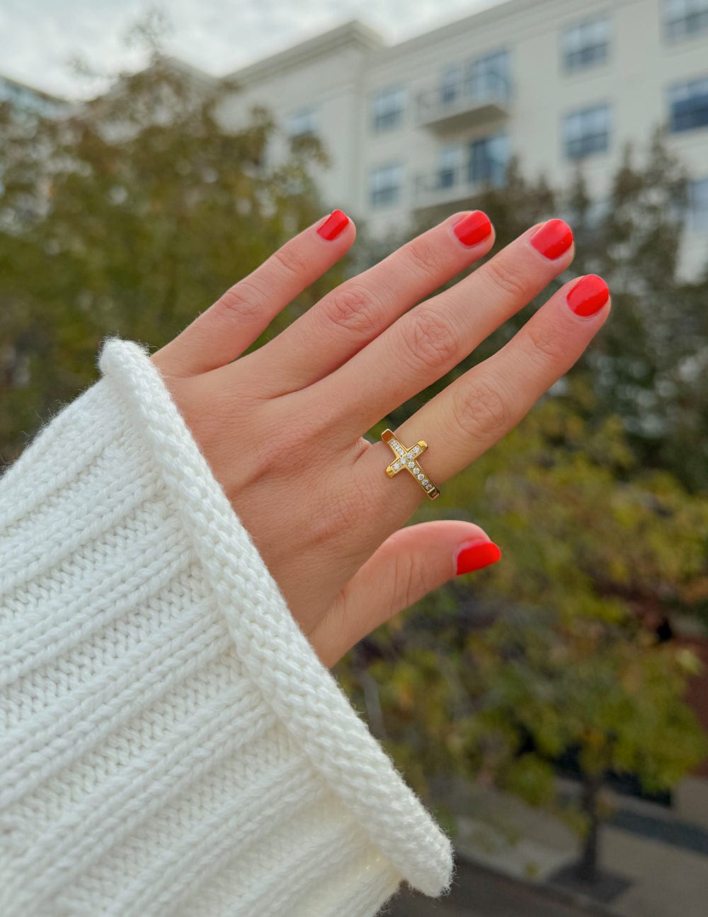 Cross Eternity Gem Ring Set - A-1 Thread Vault