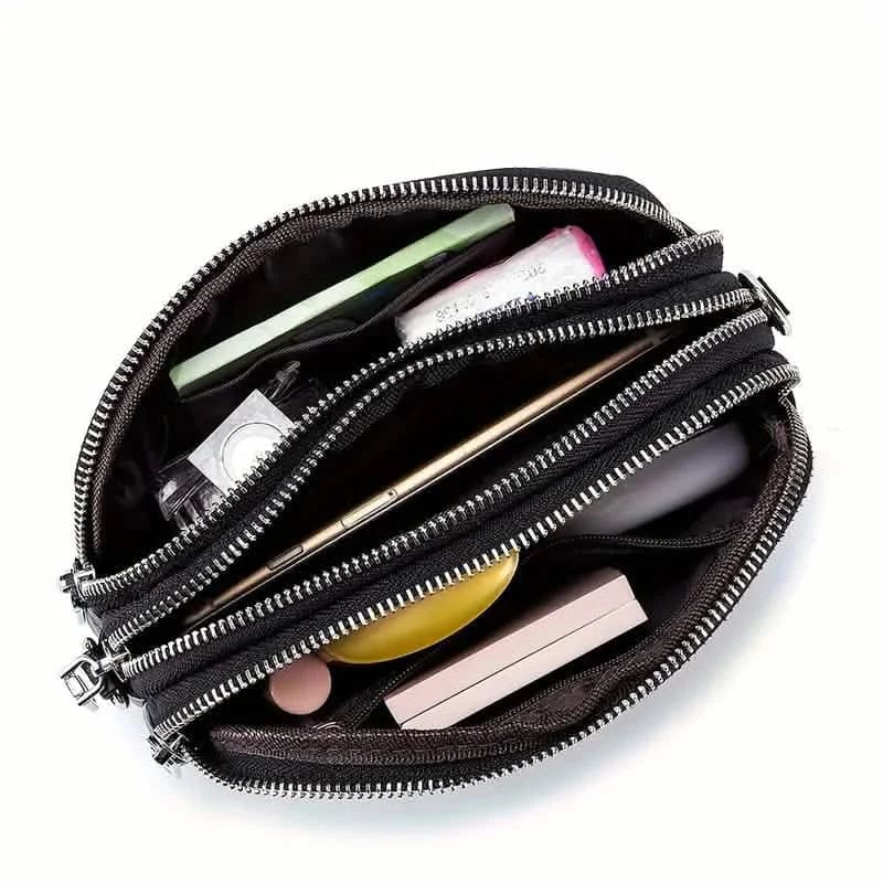 Crossbody Bags for Women Small Genuine Leather Shoulder Purse Cross Body Bag with Triple Top Zipper Adjustable Strap - A-1 Thread Vault