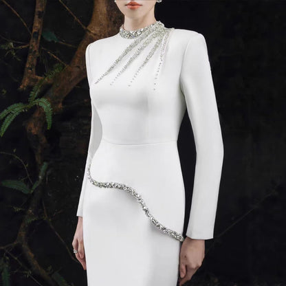 Crystal Embellished Evening Gown(MS313) - A-1 Thread Vault