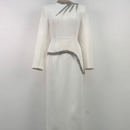Crystal Embellished Evening Gown(MS313) - A-1 Thread Vault