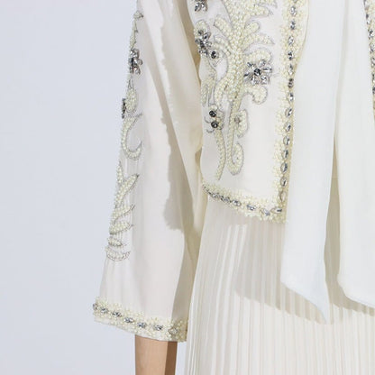 Crystal Embellished Jacket & Pleated Skirt Set(MS305) - A-1 Thread Vault