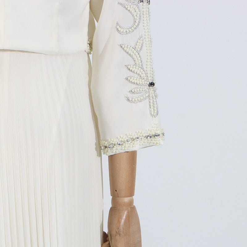 Crystal Embellished Jacket & Pleated Skirt Set(MS305) - A-1 Thread Vault