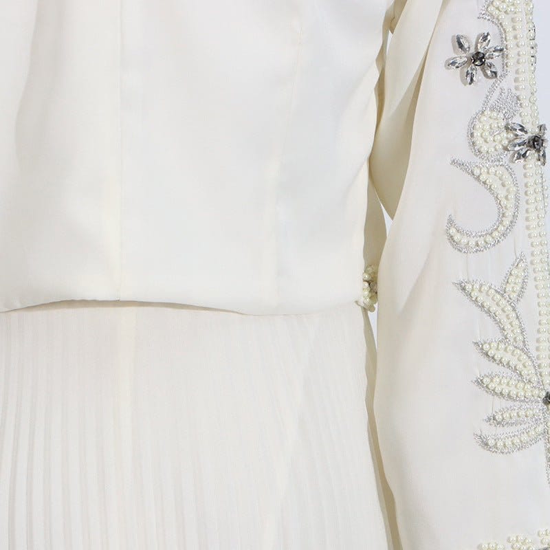 Crystal Embellished Jacket & Pleated Skirt Set(MS305) - A-1 Thread Vault