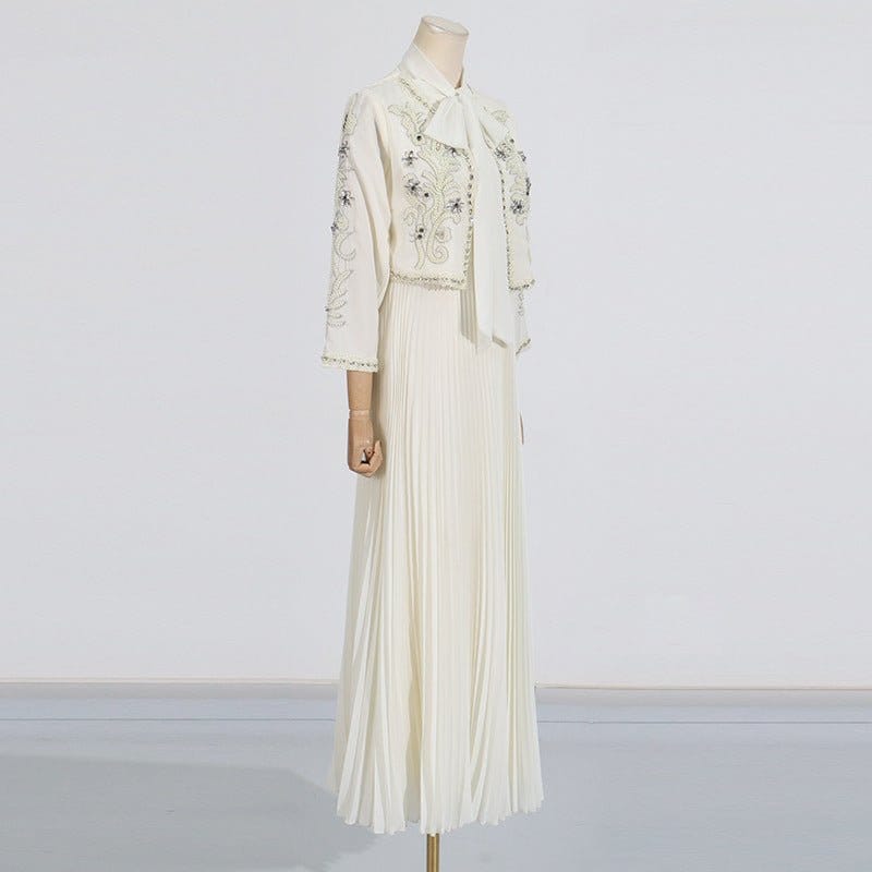 Crystal Embellished Jacket & Pleated Skirt Set(MS305) - A-1 Thread Vault