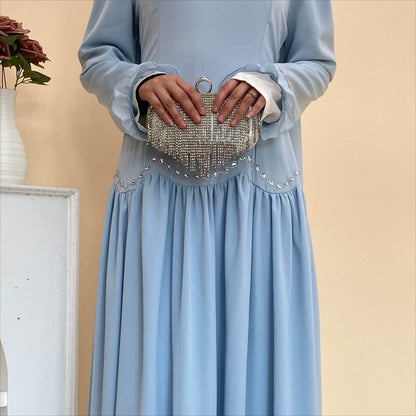 Crystal Waist Chain Dress with Ruffle Cuffs(MS306) - A-1 Thread Vault
