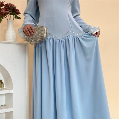 Crystal Waist Chain Dress with Ruffle Cuffs(MS306) - A-1 Thread Vault