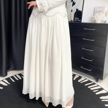 Crystal Waist Chain Dress with Ruffle Cuffs(MS306) - A-1 Thread Vault