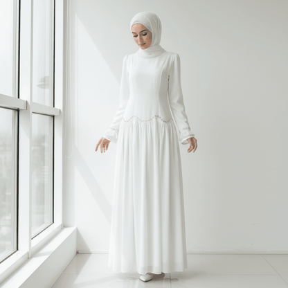 Crystal Waist Chain Dress with Ruffle Cuffs(MS306) - A-1 Thread Vault