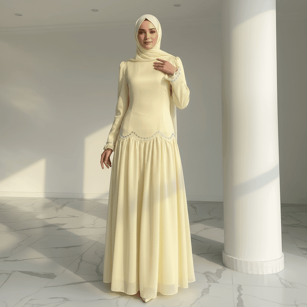 Crystal Waist Chain Dress with Ruffle Cuffs(MS306) - A-1 Thread Vault