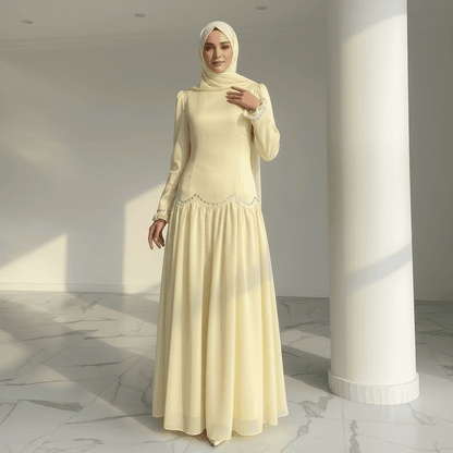 Crystal Waist Chain Dress with Ruffle Cuffs(MS306) - A-1 Thread Vault