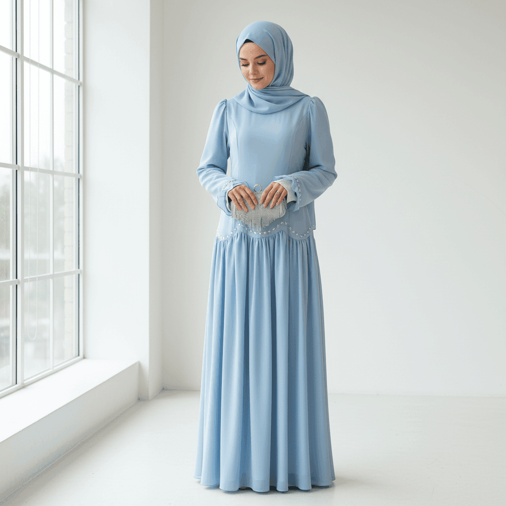 Crystal Waist Chain Dress with Ruffle Cuffs(MS306) - A-1 Thread Vault