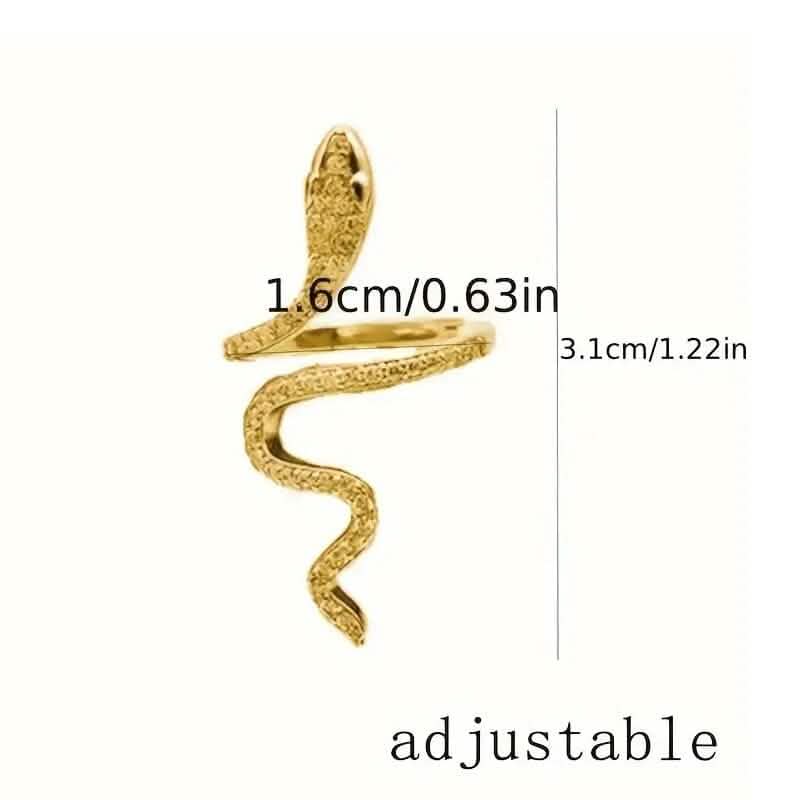 Cubic Zirconia Wrapped Small Snake Opening Adjustable Ring - A-1 Thread Vault