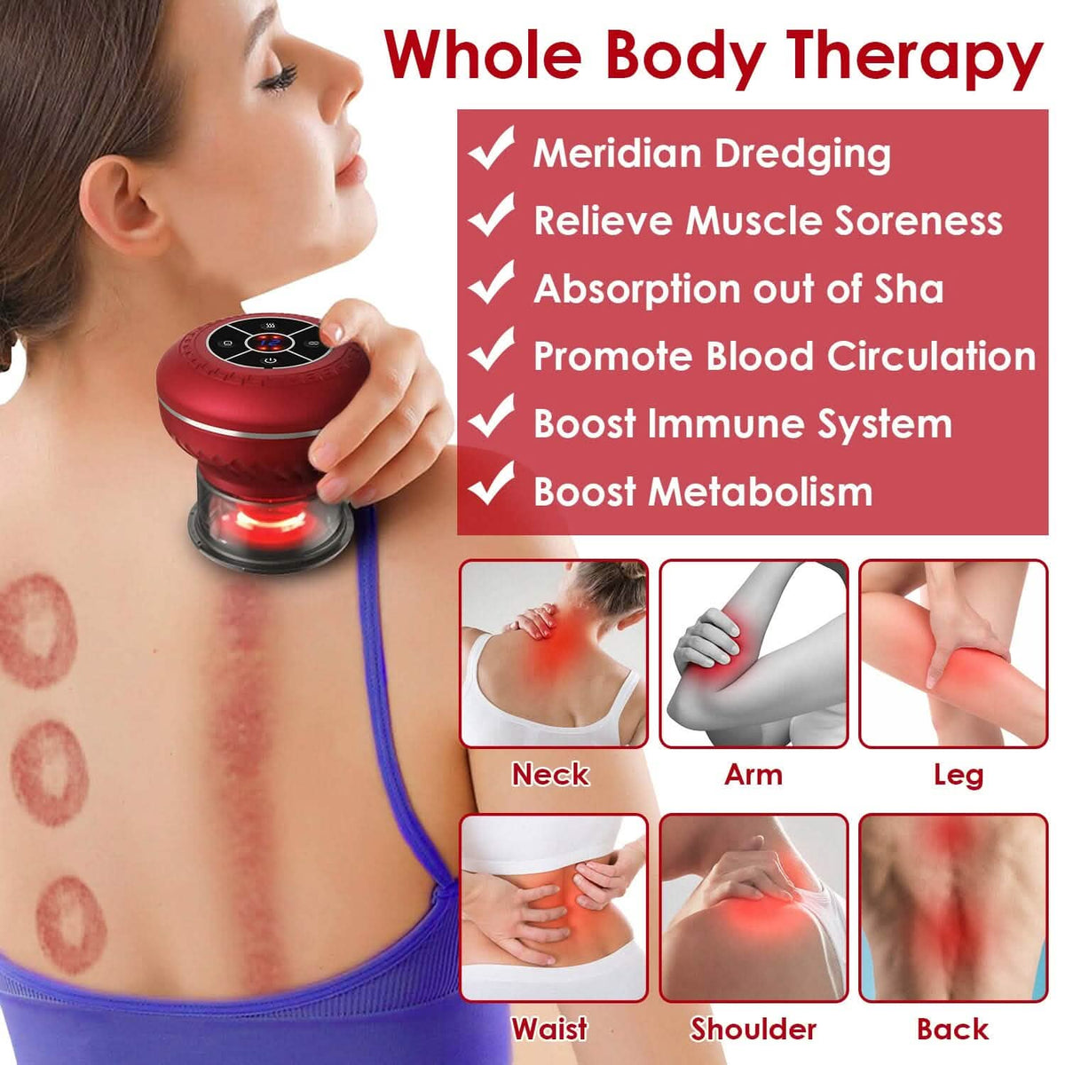 Cuppin Therapy Massager with Red Light Heat Therapy 16 Level Temperature - A-1 Thread Vault
