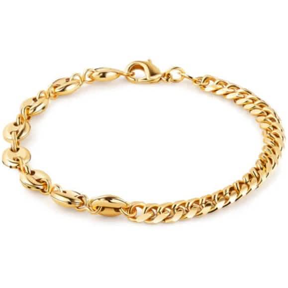 Cute 18K Gold Mariner and Cuban Link Anklet - A-1 Thread Vault