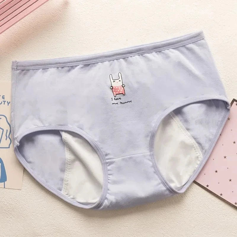 Cute Cartoon Menstrual Girls Period Underwear Leak Proof Panties Menstrual Panties for Teenager Leakproof Physiological Panties - A-1 Thread Vault