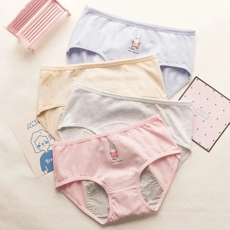 Cute Cartoon Menstrual Girls Period Underwear Leak Proof Panties Menstrual Panties for Teenager Leakproof Physiological Panties - A-1 Thread Vault