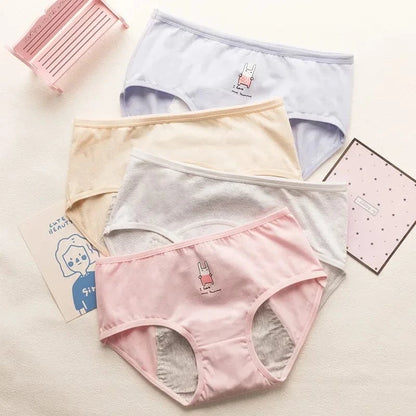 Cute Cartoon Menstrual Girls Period Underwear Leak Proof Panties Menstrual Panties for Teenager Leakproof Physiological Panties - A-1 Thread Vault