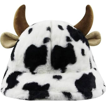 Cute Cow Print Fuzzy Bucket Hat - A-1 Thread Vault