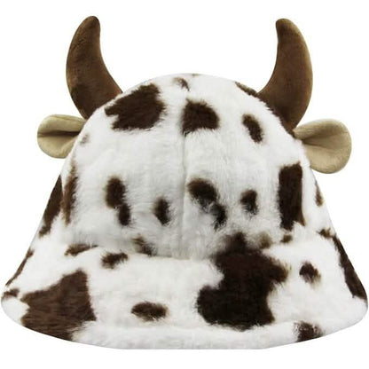 Cute Cow Print Fuzzy Bucket Hat - A-1 Thread Vault