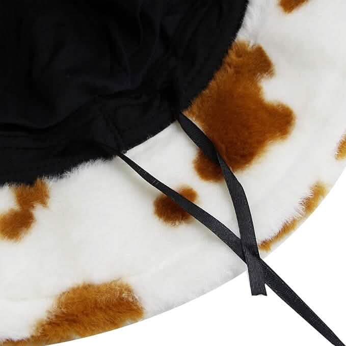 Cute Cow Print Fuzzy Bucket Hat - A-1 Thread Vault