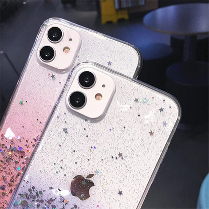 Cute Gradient Sequins Clear Glitter iPhone Case - A-1 Thread Vault