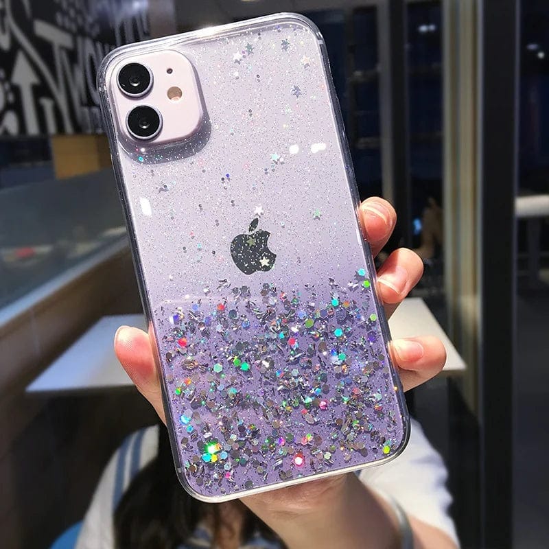 Cute Gradient Sequins Clear Glitter iPhone Case - A-1 Thread Vault