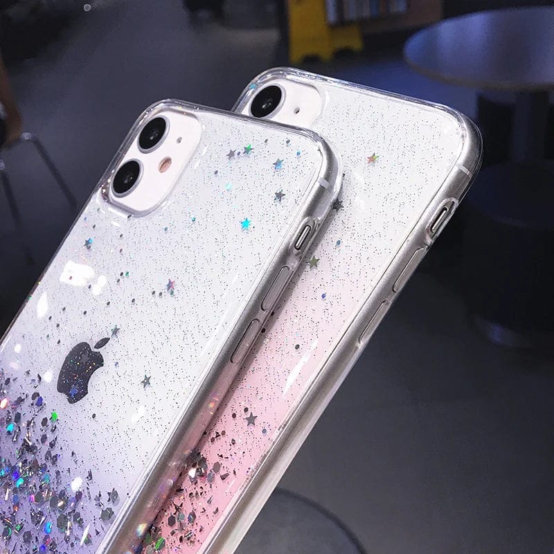 Cute Gradient Sequins Clear Glitter iPhone Case - A-1 Thread Vault