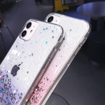 Cute Gradient Sequins Clear Glitter iPhone Case - A-1 Thread Vault