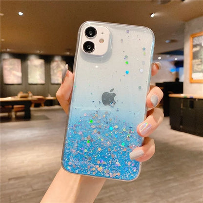 Cute Gradient Sequins Clear Glitter iPhone Case - A-1 Thread Vault