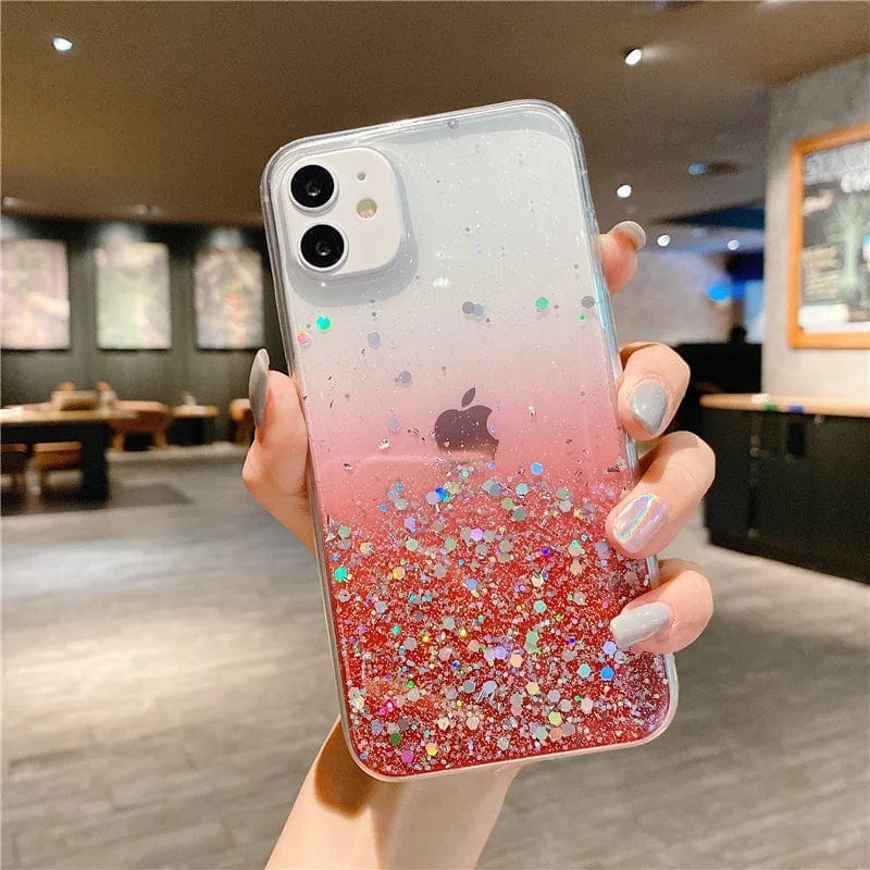 Cute Gradient Sequins Clear Glitter iPhone Case - A-1 Thread Vault