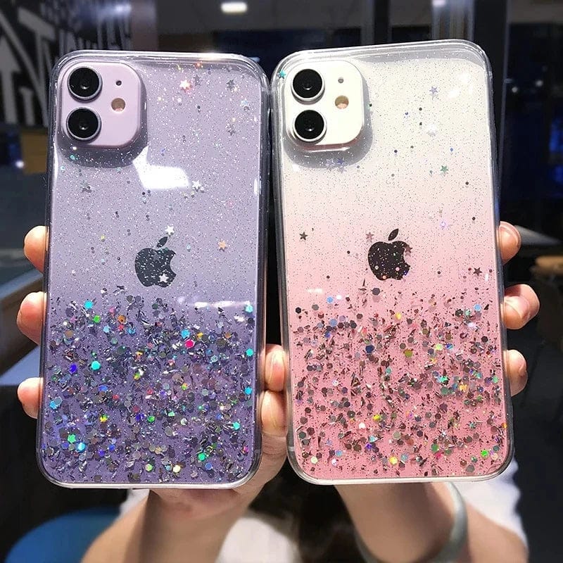 Cute Gradient Sequins Clear Glitter iPhone Case - A-1 Thread Vault