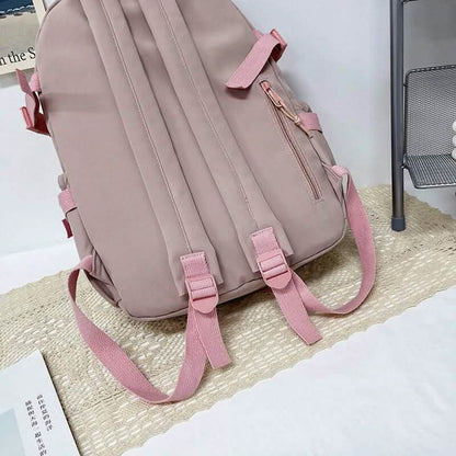 Cute Waterproof Multi-Pocket Women Backpacks with Bear Doll - A-1 Thread Vault