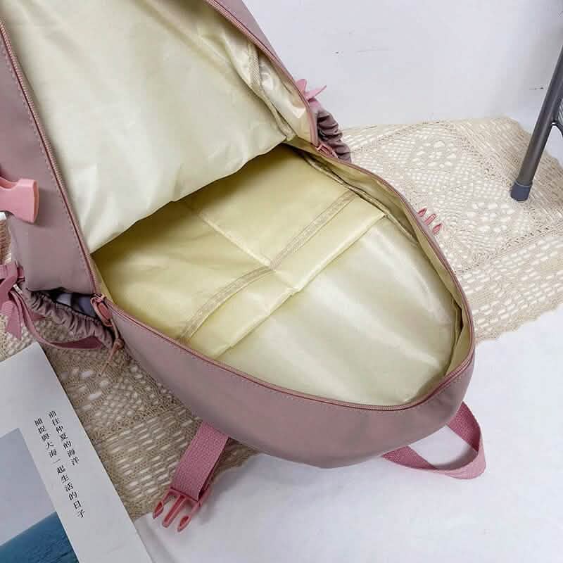 Cute Waterproof Multi-Pocket Women Backpacks with Bear Doll - A-1 Thread Vault
