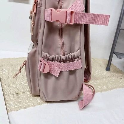 Cute Waterproof Multi-Pocket Women Backpacks with Bear Doll - A-1 Thread Vault