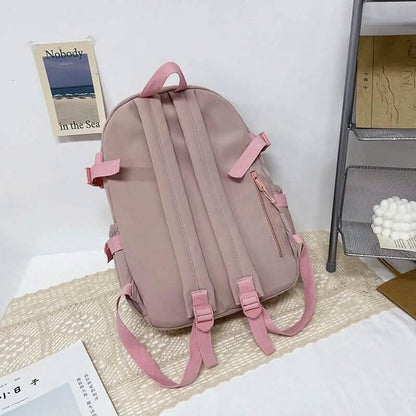 Cute Waterproof Multi-Pocket Women Backpacks with Bear Doll - A-1 Thread Vault