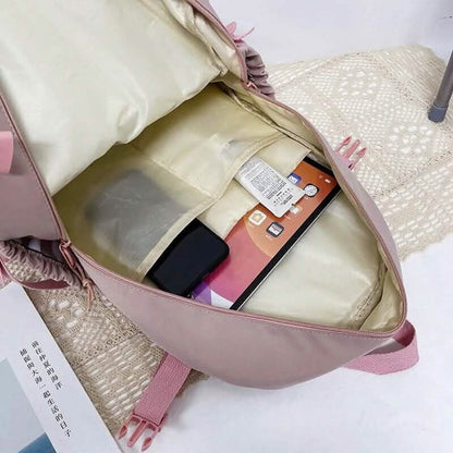 Cute Waterproof Multi-Pocket Women Backpacks with Bear Doll - A-1 Thread Vault
