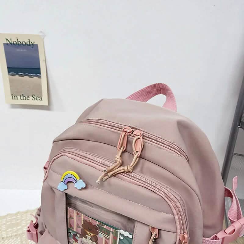 Cute Waterproof Multi-Pocket Women Backpacks with Bear Doll - A-1 Thread Vault