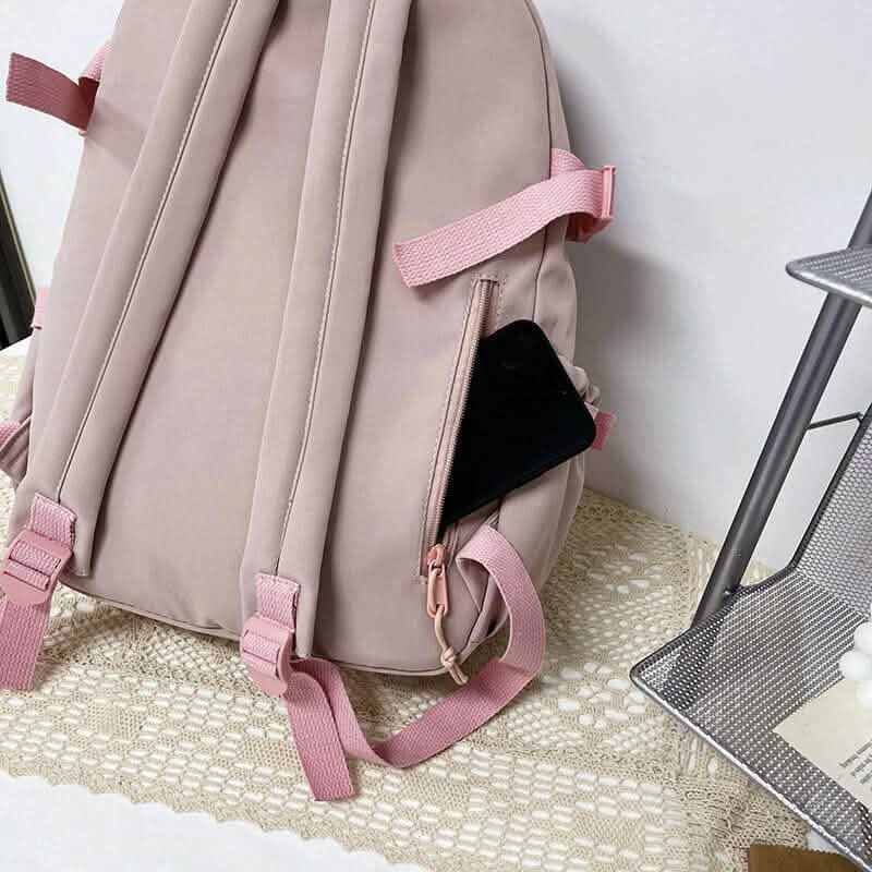 Cute Waterproof Multi-Pocket Women Backpacks with Bear Doll - A-1 Thread Vault