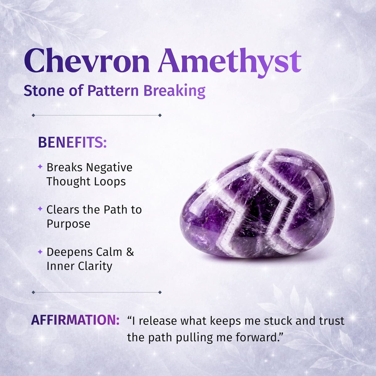 Cycle Breaker - Chevron Amethyst Point of Transformation - A-1 Thread Vault