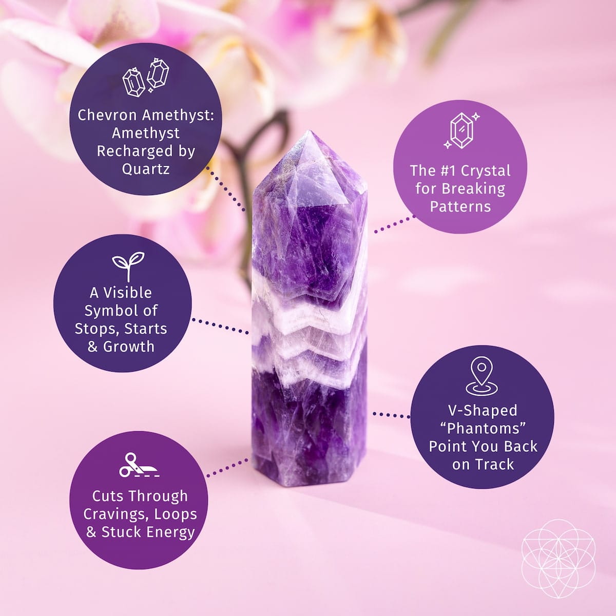 Cycle Breaker - Chevron Amethyst Point of Transformation - A-1 Thread Vault