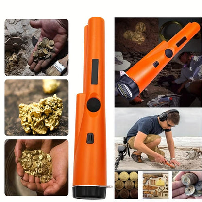 360° Pinpointer Metal Detector with LED, Vibration & Holster (Orange) - A-1 Thread Vault