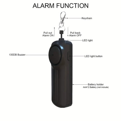 Personal Safety Alarm with LED Flashlight – Keychain Emergency Security Device - A-1 Thread Vault