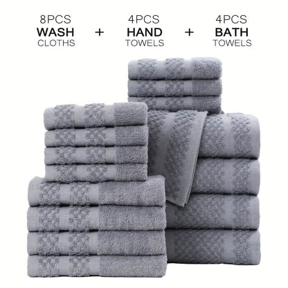 Gray Cotton Bath Towel Set (10–32 pcs) - A-1 Thread Vault